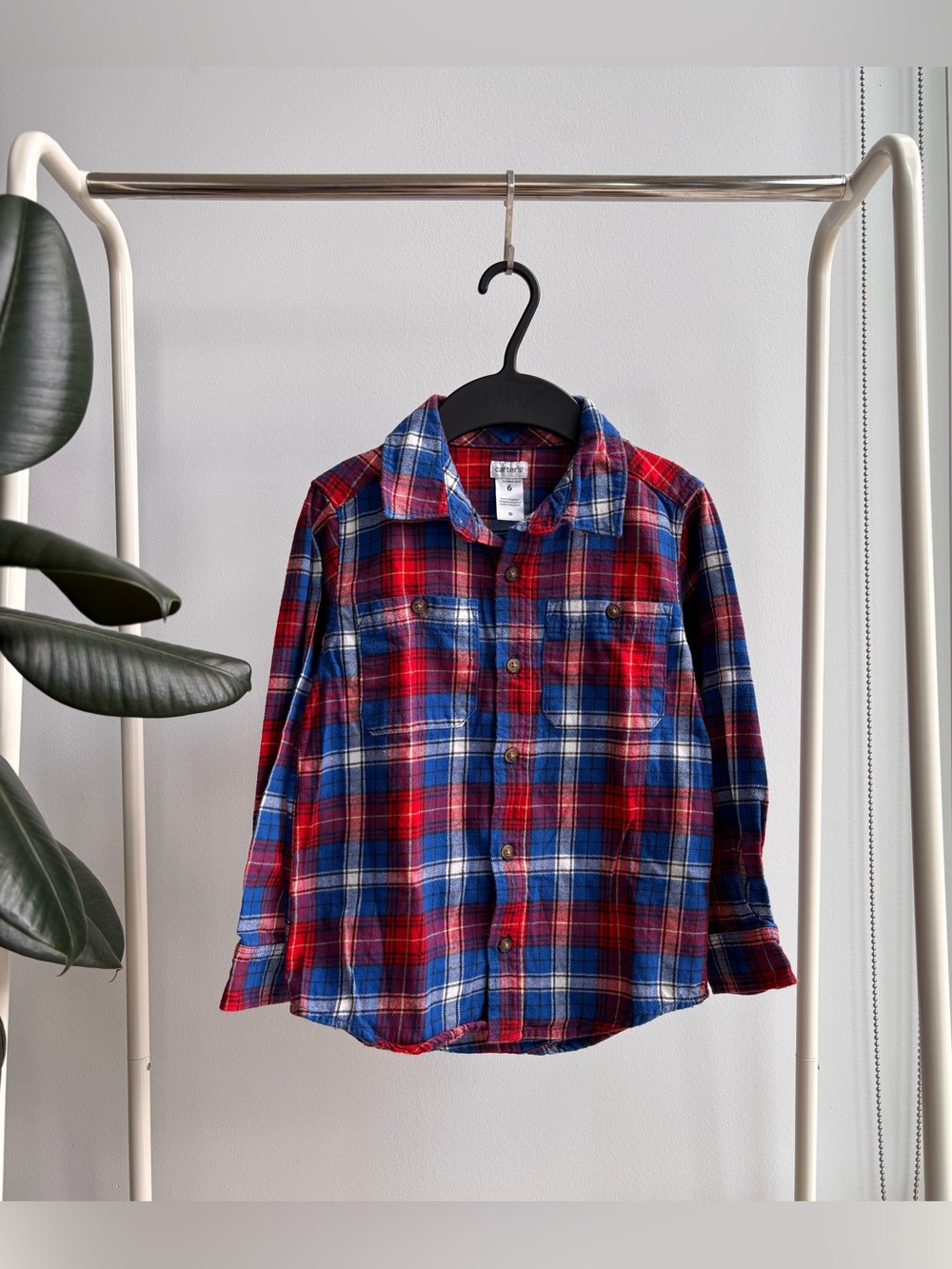 CARTER’S | Red & Blue Plaid Flannel Button Up 6T
